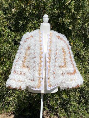 Handmade Crochet Feather Cardigan